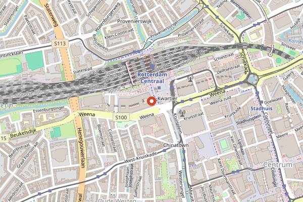 Map showing De Kunstfabriek Unit 699 in Rotterdam