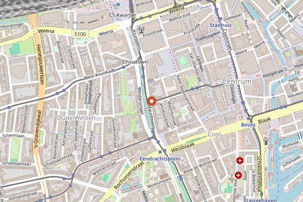 Map showing Wijnbar L'ouest in Rotterdam