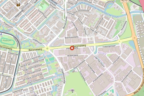 Map showing De Leckere Brewery in Utrecht