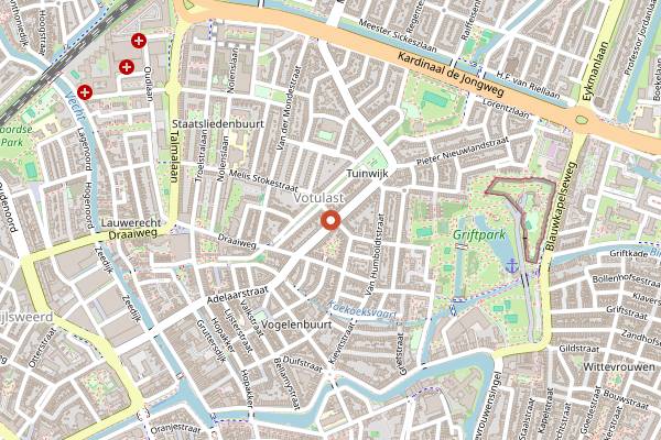 Map showing Rocking Chair in Utrecht