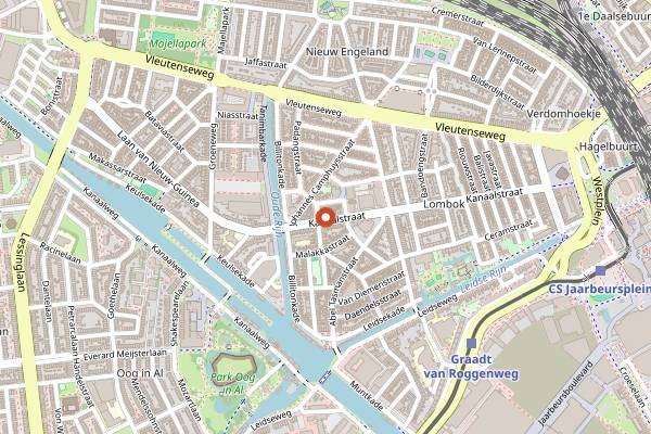 Map showing Jasmijn en Ik Kanaalstraat in Utrecht