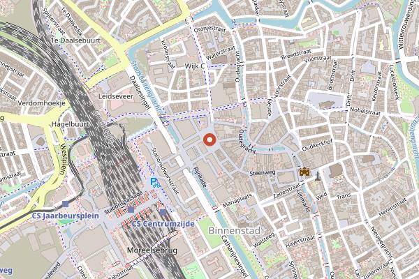 Map showing Biologische Boerenmarkt Vredenburg in Utrecht