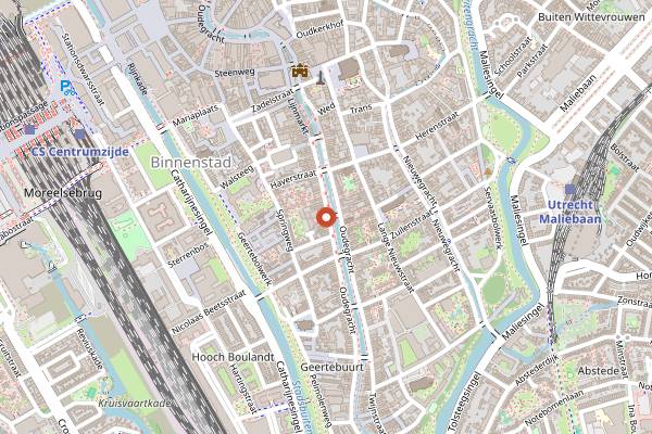 Map showing Club Poema in Utrecht