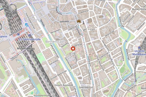 Map showing Restaurant Blauw in Utrecht