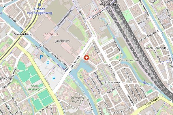 Map showing Feu Wine Cellar in Utrecht