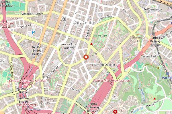 Map showing The Churchill in Auckland