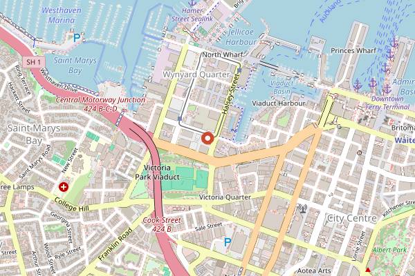 Map showing Atomic Wynyard Quarter in Auckland