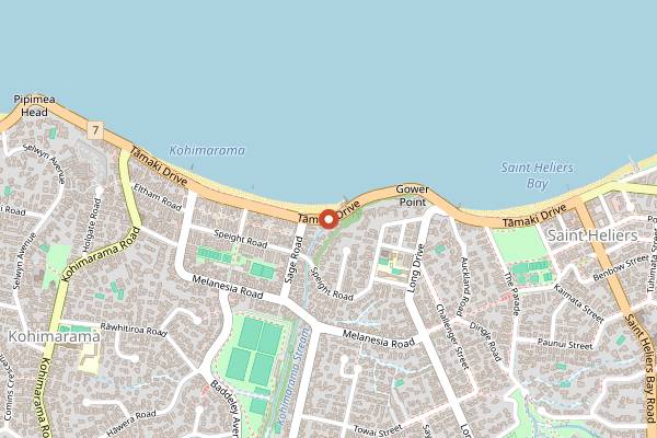 Map showing Azabu Mission Bay in Auckland