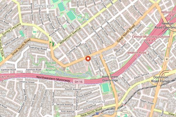 Map showing Coffee Supreme in Auckland