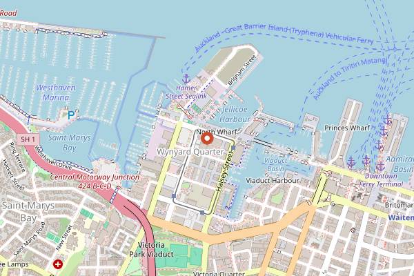 Map showing Auckland Seafood School in Auckland