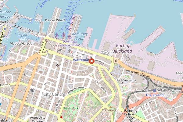 Map showing Britomart Country Market in Auckland