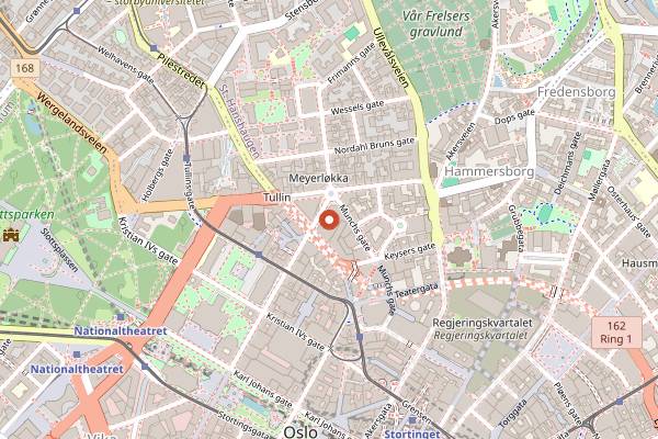 Map showing Fuglen in Oslo