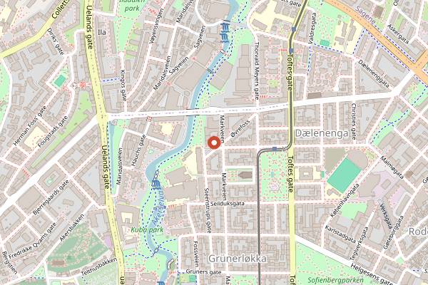 Map showing Babbo Collective Øvrefoss in Oslo