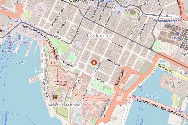 Map showing Engebret Café in Oslo
