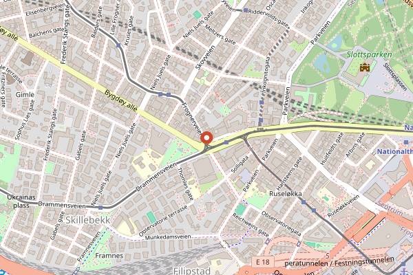 Map showing Villa Paradiso Frogner in Oslo