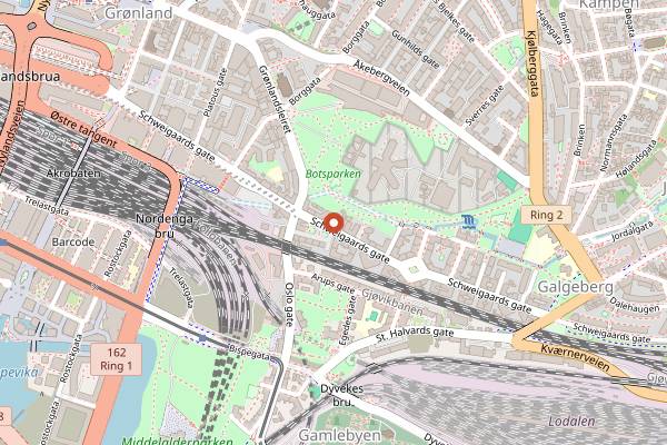 Map showing KUMI Gamlebyen in Oslo