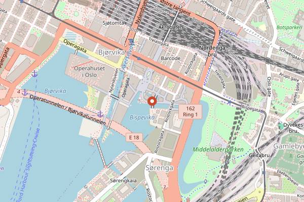 Map showing KUMI Oslobukta in Oslo
