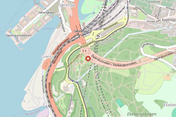 Map showing Ekebergrestauranten Fine Dining Veranda in Oslo