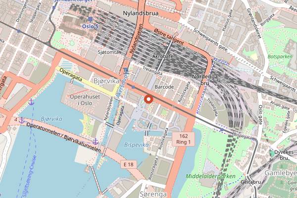 Map showing Maaemo in Oslo