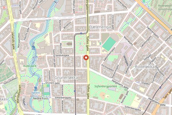 Map showing Bondens marked Birkelunden in Oslo