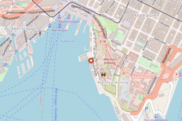 Map showing Solsiden Restaurant in Oslo