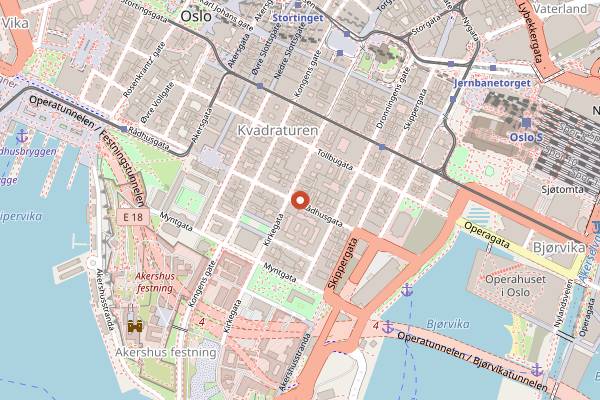 Map showing Statholdergaarden in Oslo