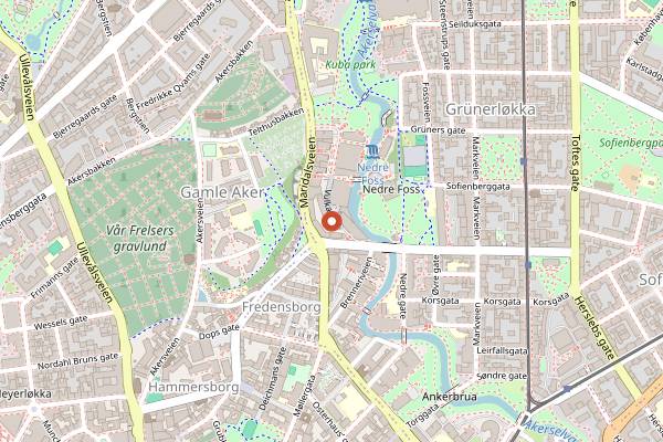 Map showing Vulkan Fisk Take-Away in Oslo