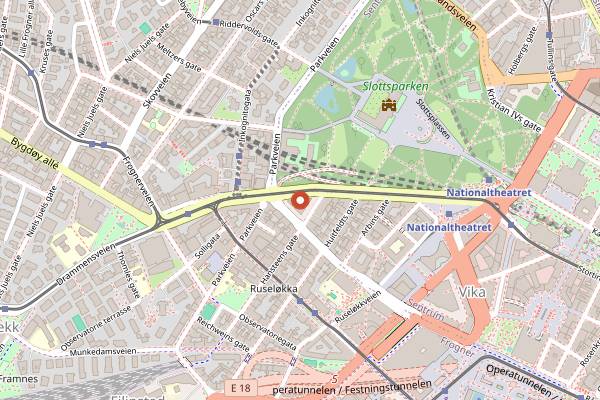 Map showing Frances Vinbar in Oslo