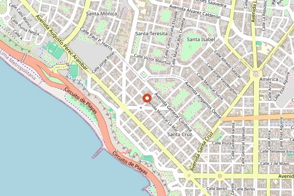 Map showing El Pan de la Chola in Lima