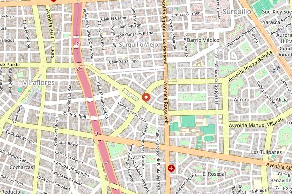 Map showing Pasteleria San Antonio in Lima