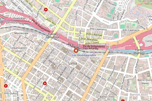 Map showing Bar Cordano in Lima