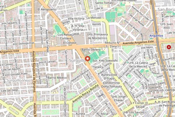 Map showing Nuevo Mundo Cerveceria in Lima