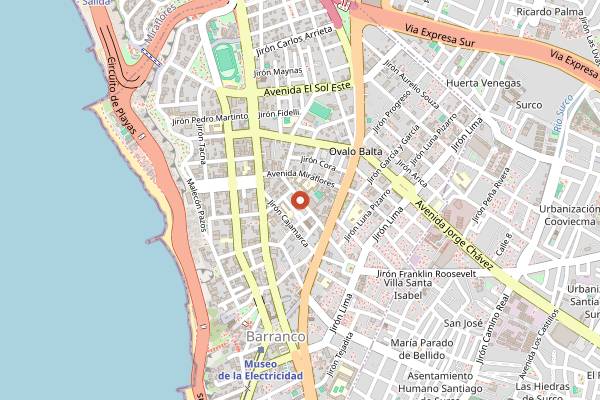 Map showing La Bodega Verde in Lima