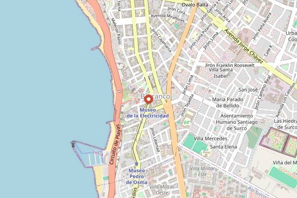 Map showing Tostaduria Bisetti in Lima
