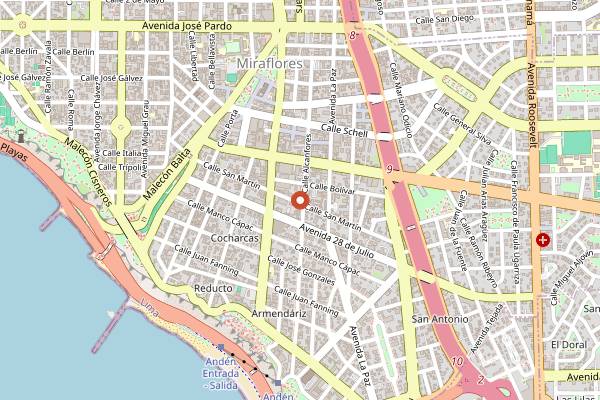 Map showing Punto Azul in Lima