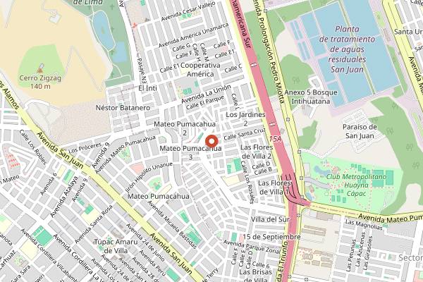Map showing Cafe Verde in Lima