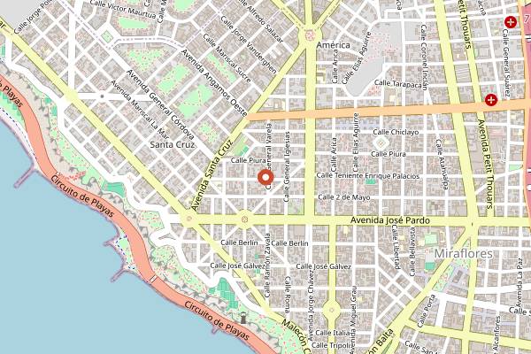 Map showing Origen Tostadores de Cafe in Lima
