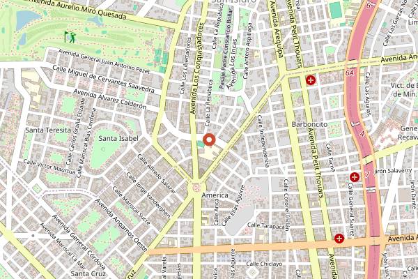 Map showing Puku Puku Cafe in Lima