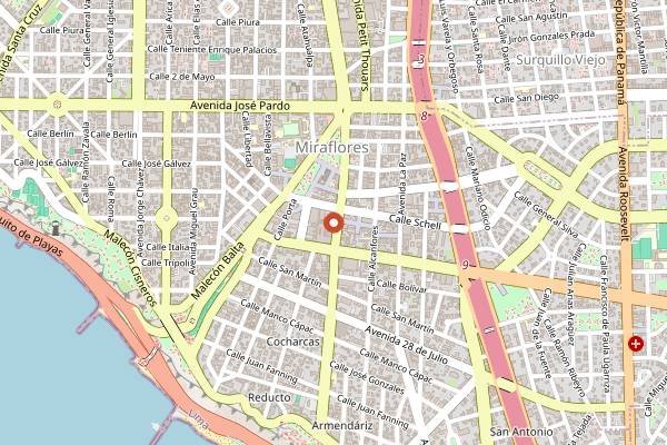 Map showing Lima By Walking Peruvian Cooking Class in Lima
