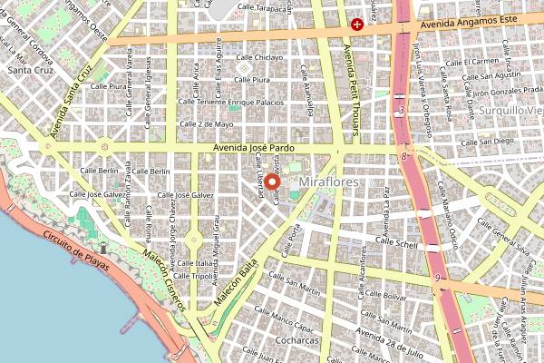 Map showing Bizarro in Lima