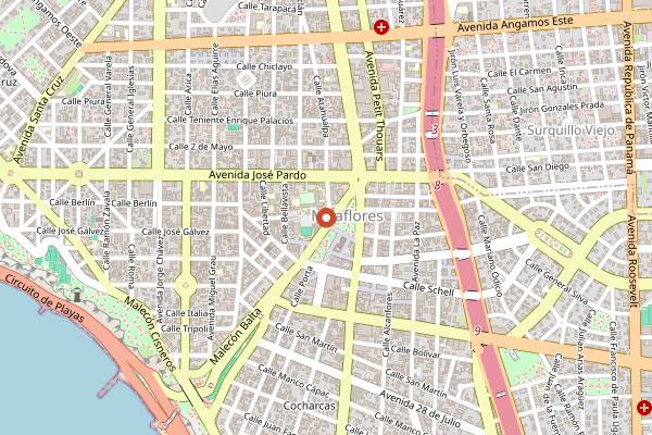 Map showing Muna Craft Bar in Lima
