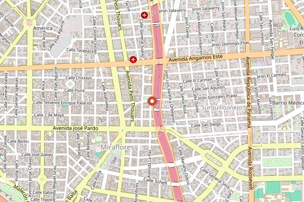 Map showing Nébula Club in Lima