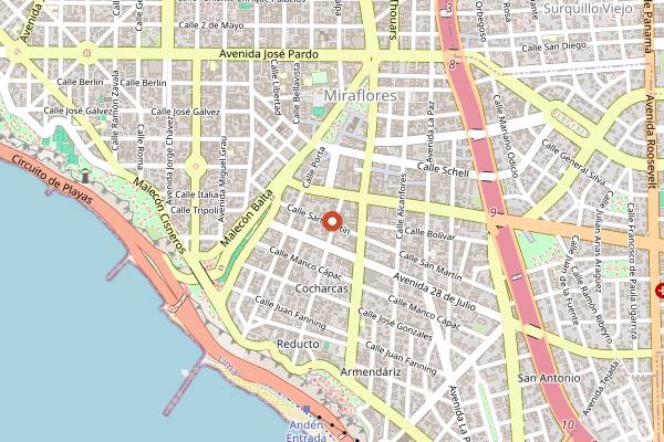 Map showing Maido in Lima