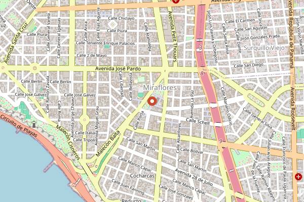 Map showing Picarones Mary in Lima