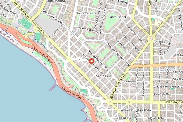 Map showing La Mar in Lima
