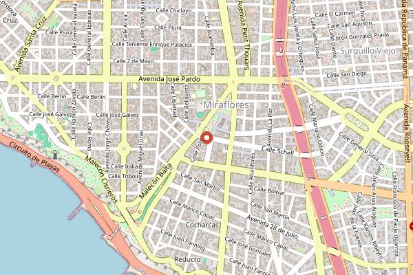 Map showing Marylou Wine Bar in Lima