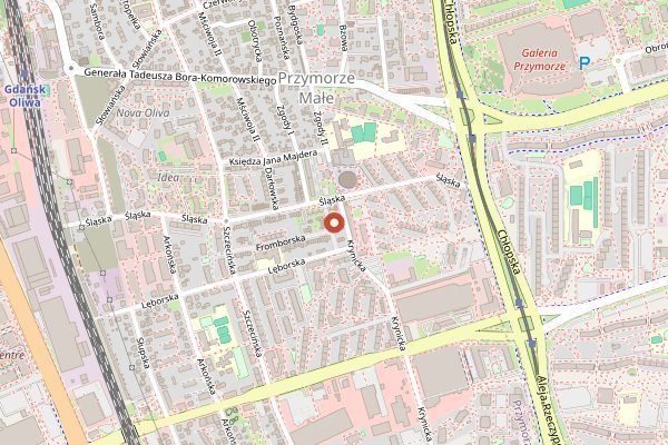 Map showing Nowy Chleb in Gdańsk