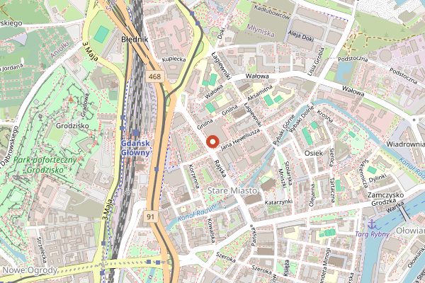 Map showing Pellowski Galeria Madison in Gdańsk