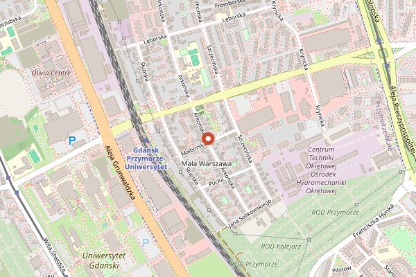Map showing Pellowski Słupska in Gdańsk