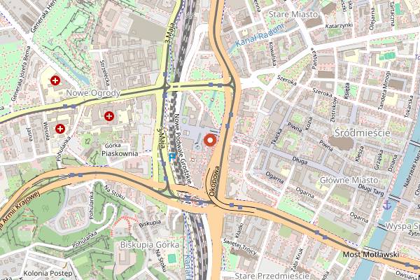 Map showing JUNGLA Cocktails and Food in Gdańsk